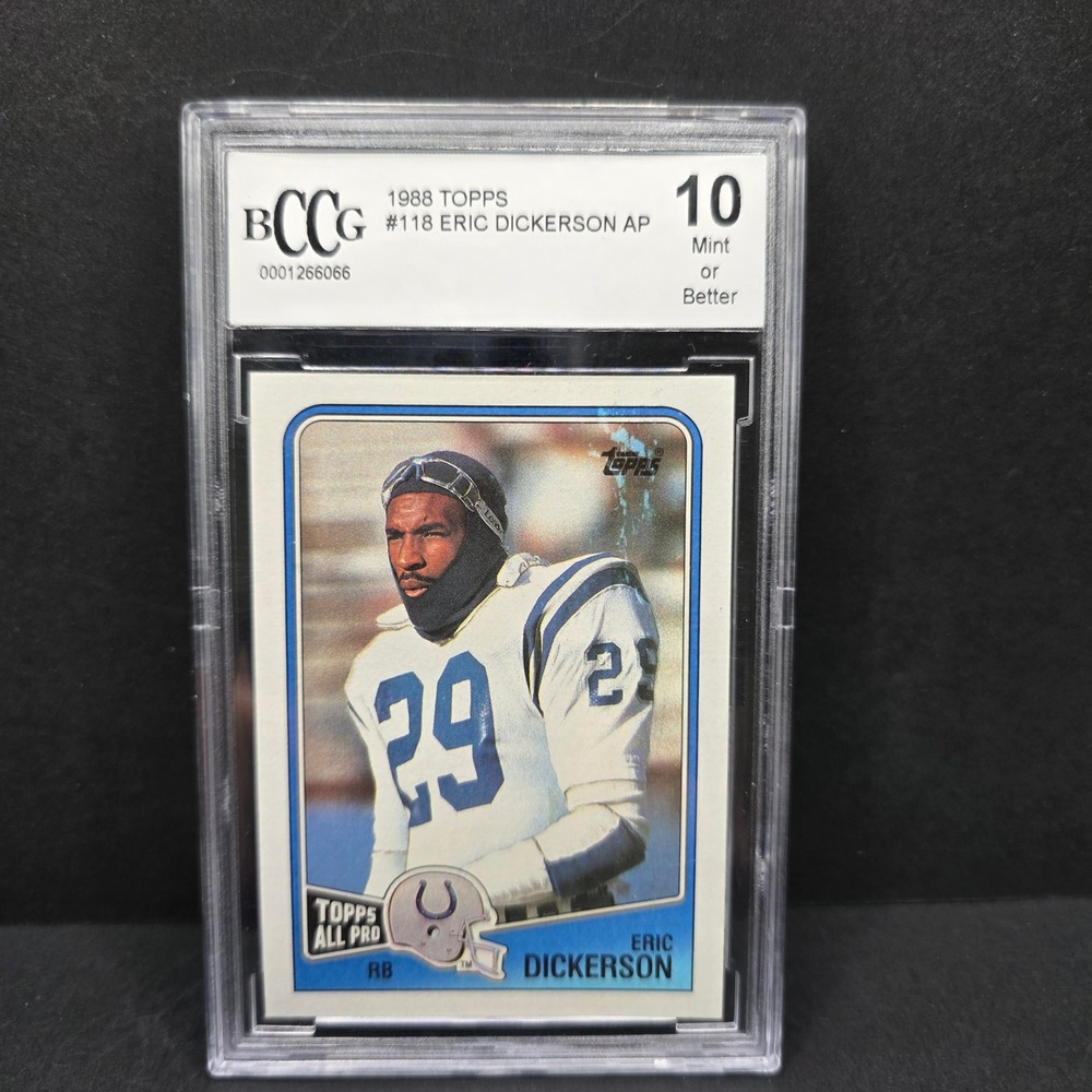 Topps Eric Dickerson Football Card‎ 1988 #118 All Pro BCCG 10 Mint Slab